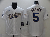 Dodgers 5 Corey Seager White Nike 2021 Gold Program Cool Base Jerseys,baseball caps,new era cap wholesale,wholesale hats